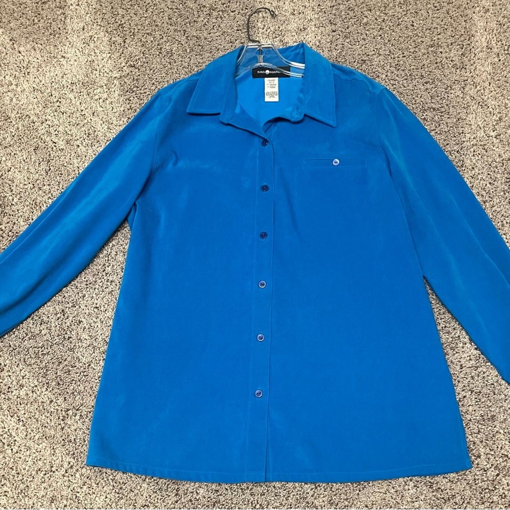 Sag Harbor women’s shirt. Size 14
Dark Turquoise.
Measurement below